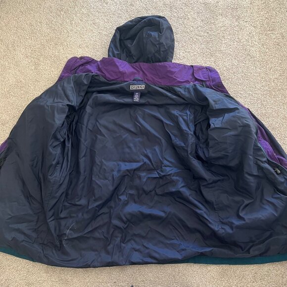 Lands End 90s Vintage Retro Utility Chore Barn Jacket Purple Teal Blue Large - Picture 5 of 8